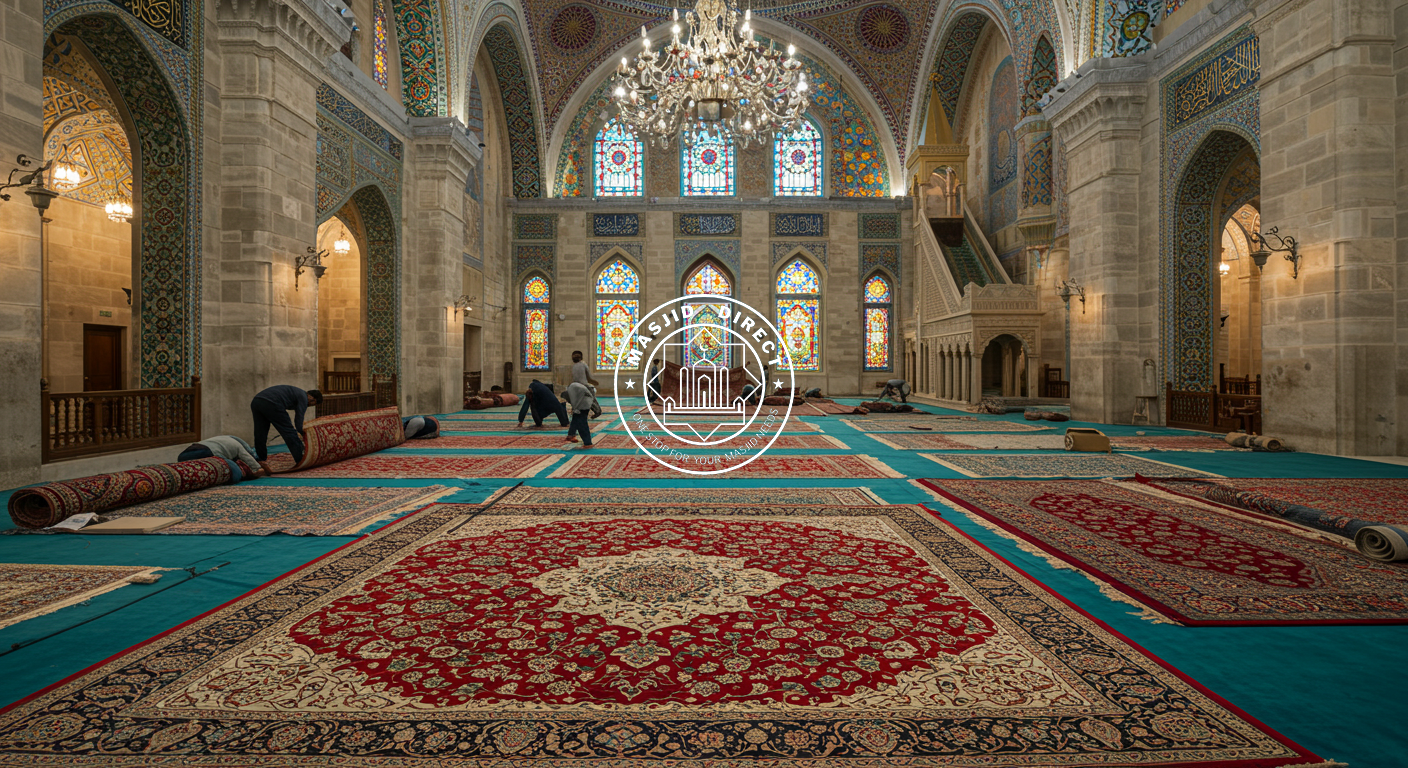 Installing Mosque Carpets