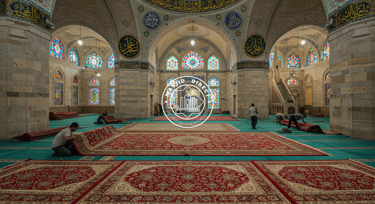 Installing Mosque Carpets